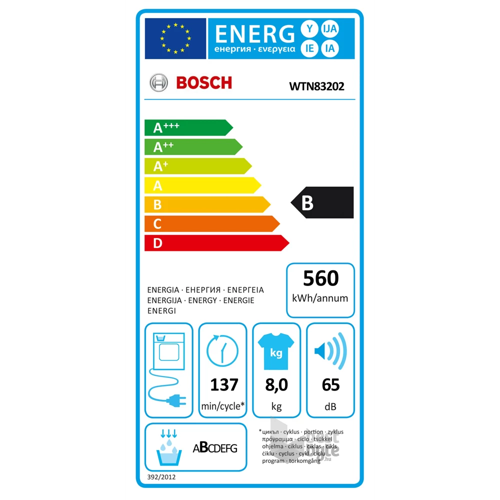 Bosch WTN83202 fehér, 8 kg, kondenzációs, szárítógép