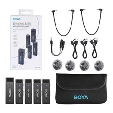 Boya BY-W4 univerzális (1+4) vezetéknélküli mikrofon szett