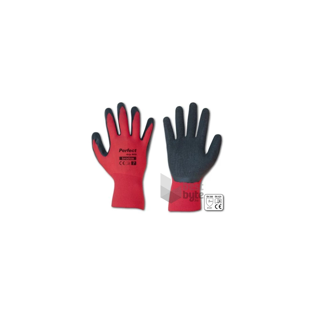 Bradas latex 8 FLASH GRIP piros védőkesztyű