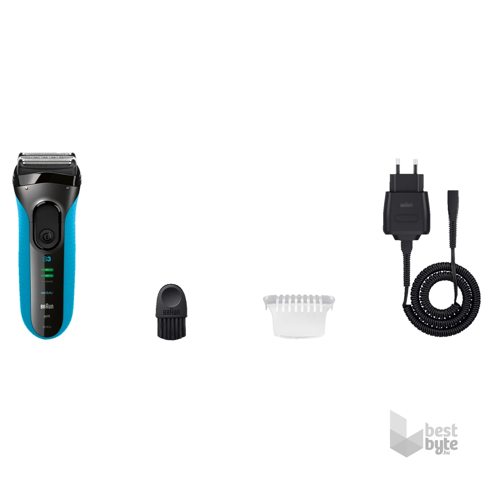 Braun 3-3040 Wet&Dry kék-fekete akkumulátoros férfi borotva