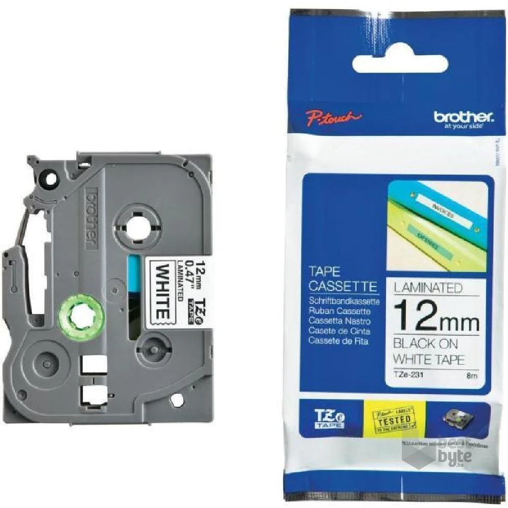 Brother TZe-FX221 0.35" 9mmx8m fehér/fekete flexibilis szalag