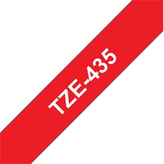 Brother szalag TZe-435, Piros alapon Fehér, Laminált, 12mm 0.47", 8 méter