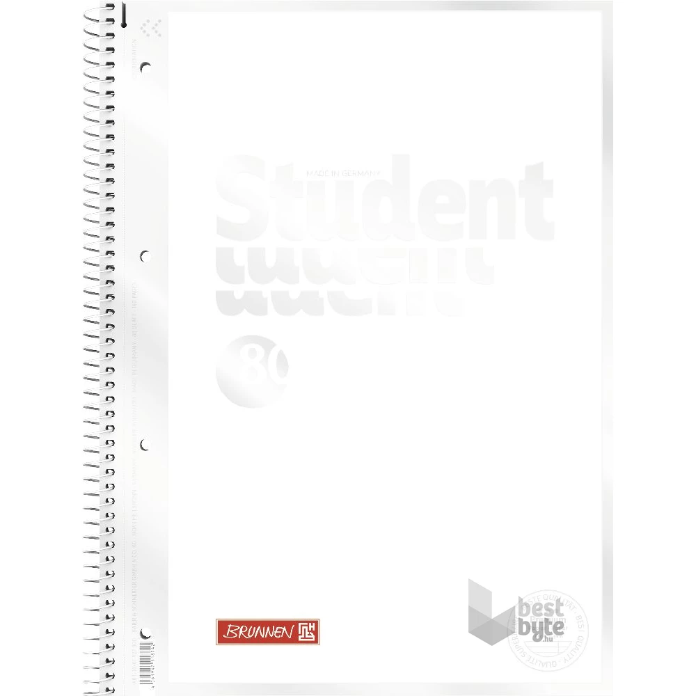Brunnen A4 80 lapos vonalas fehér spirálfüzet