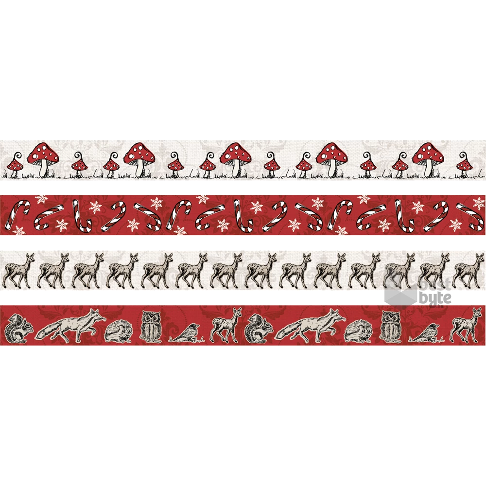 Heyda 4 db-os Gomba dekor ragasztószalag