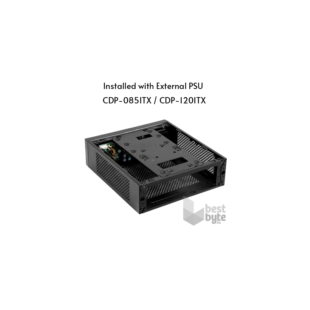 CHIEFTEC Ház Compact IX-01B-120W, ITX, 120W Tápegységgel, fekete