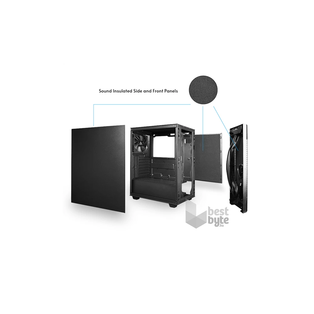 CHIEFTEC Ház ELOX AS-01B-OP ATX, 1db Ventillátorral, Tápegység nélkül, Fekete