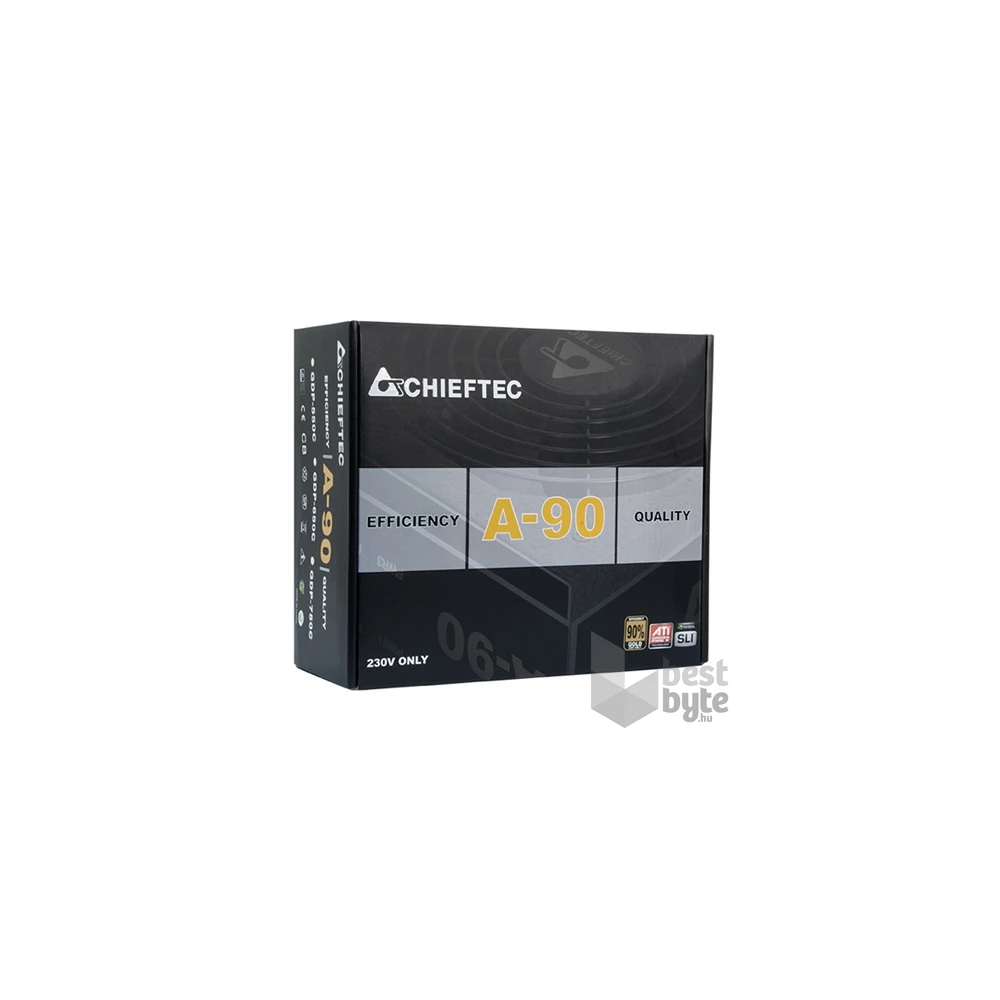 CHIEFTEC Tápegység Moduláris, A-90 Series 750W, 12cm ATX BOX