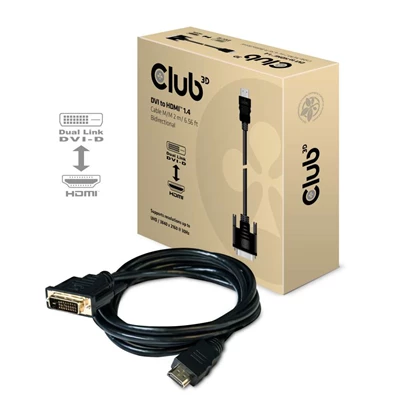 CLUB3D DVI - HDMI 1.4 2m kétirányú kábel