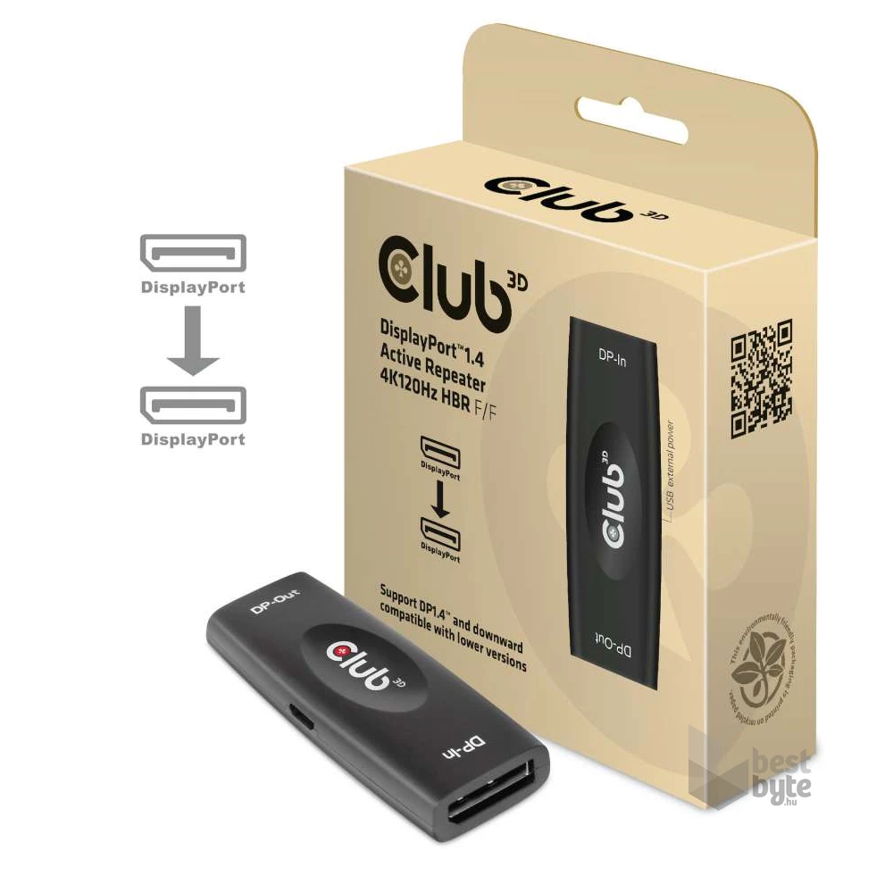 CLUB3D Displayport 1.4 4K120Hz HBR3 Active Repeater