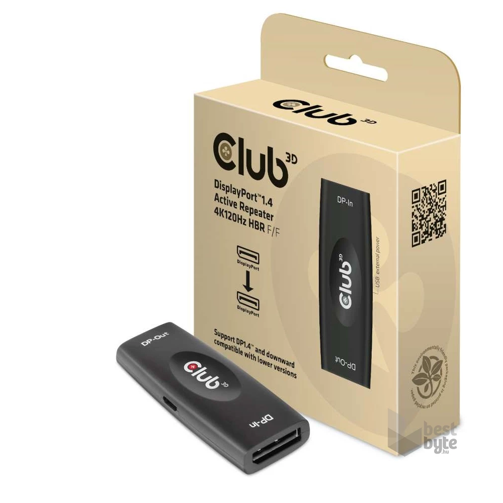 CLUB3D Displayport 1.4 4K120Hz HBR3 Active Repeater