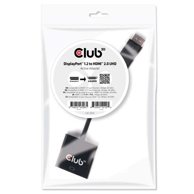 CLUB3D Displayport 1.2 - HDMI 2.0 UHD active adapter