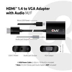 CLUB3D HDMI 1.4 - D-Sub Adapter