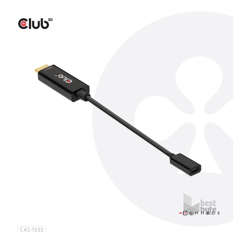 CLUB3D HDMI 2.0 - USB Type C 4K60Hz aktív adapter