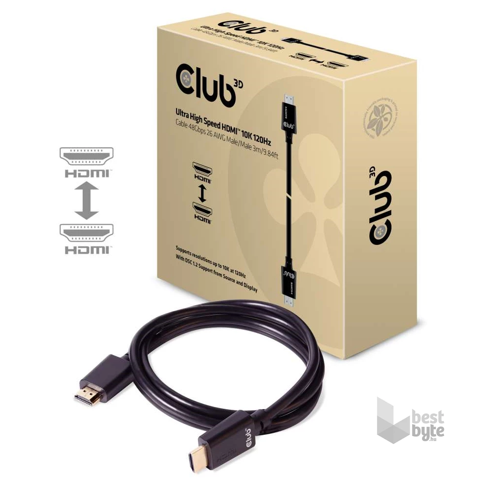 CLUB3D HDMI 2.1 - Ultra High Speed HDMI 4K 120Hz 3m kábel