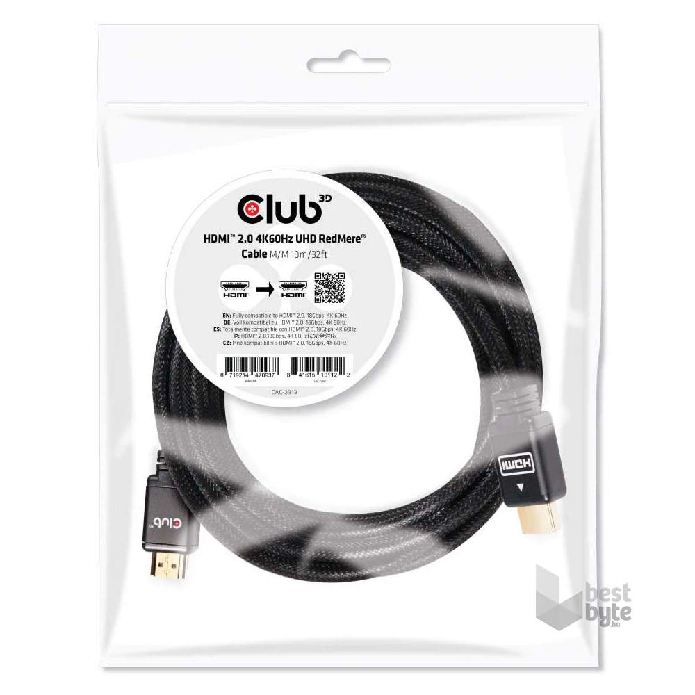 CLUB3D HDMI 2.0 - HDMI 2.0 UHD RedMere 10m kábel