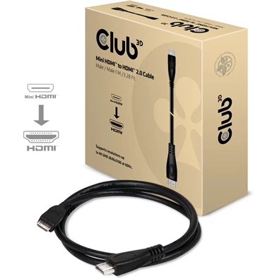 CLUB3D Mini HDMI - HDMI 2.0 1m kábel