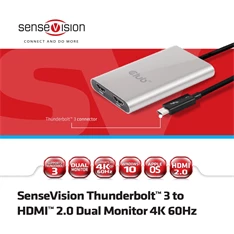 CLUB3D SenseVision Thunderbolt 3 - 2x HDMI 2.0 adapter