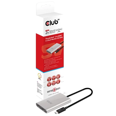 CLUB3D SenseVision Thunderbolt 3 - 2x HDMI 2.0 adapter