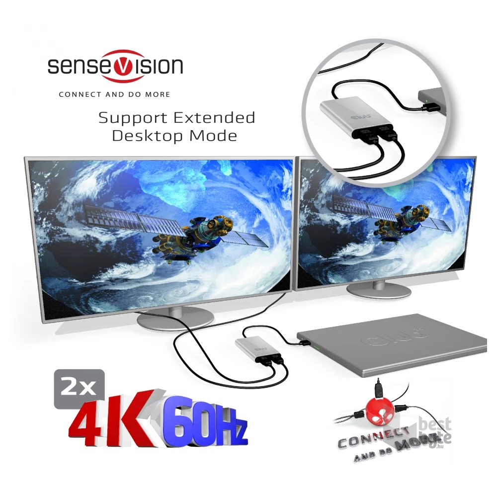 CLUB3D SenseVision Thunderbolt 3 - 2x HDMI 2.0 adapter