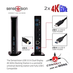 CLUB3D SenseVision USB 3.0 Dual Display 4K 60Hz Docking Station