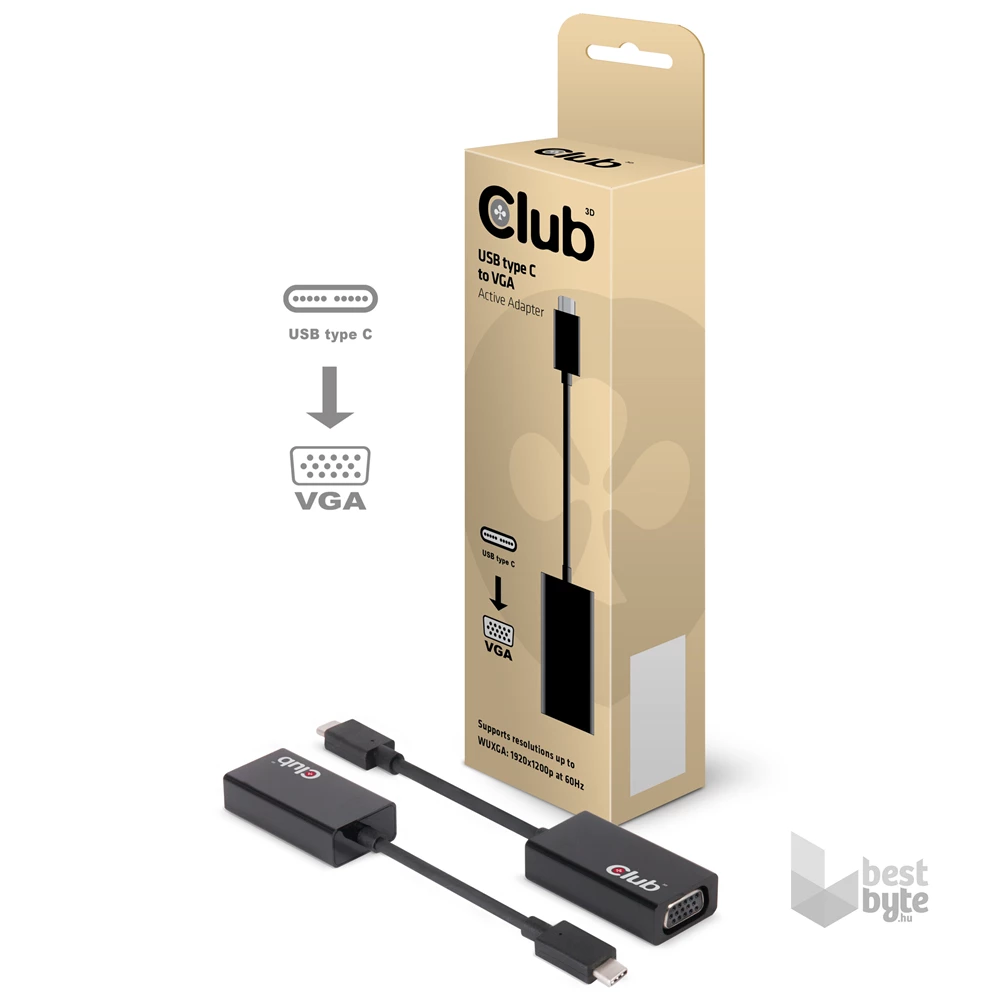 CLUB3D USB 3.1 C - D-SUB Active Adapter