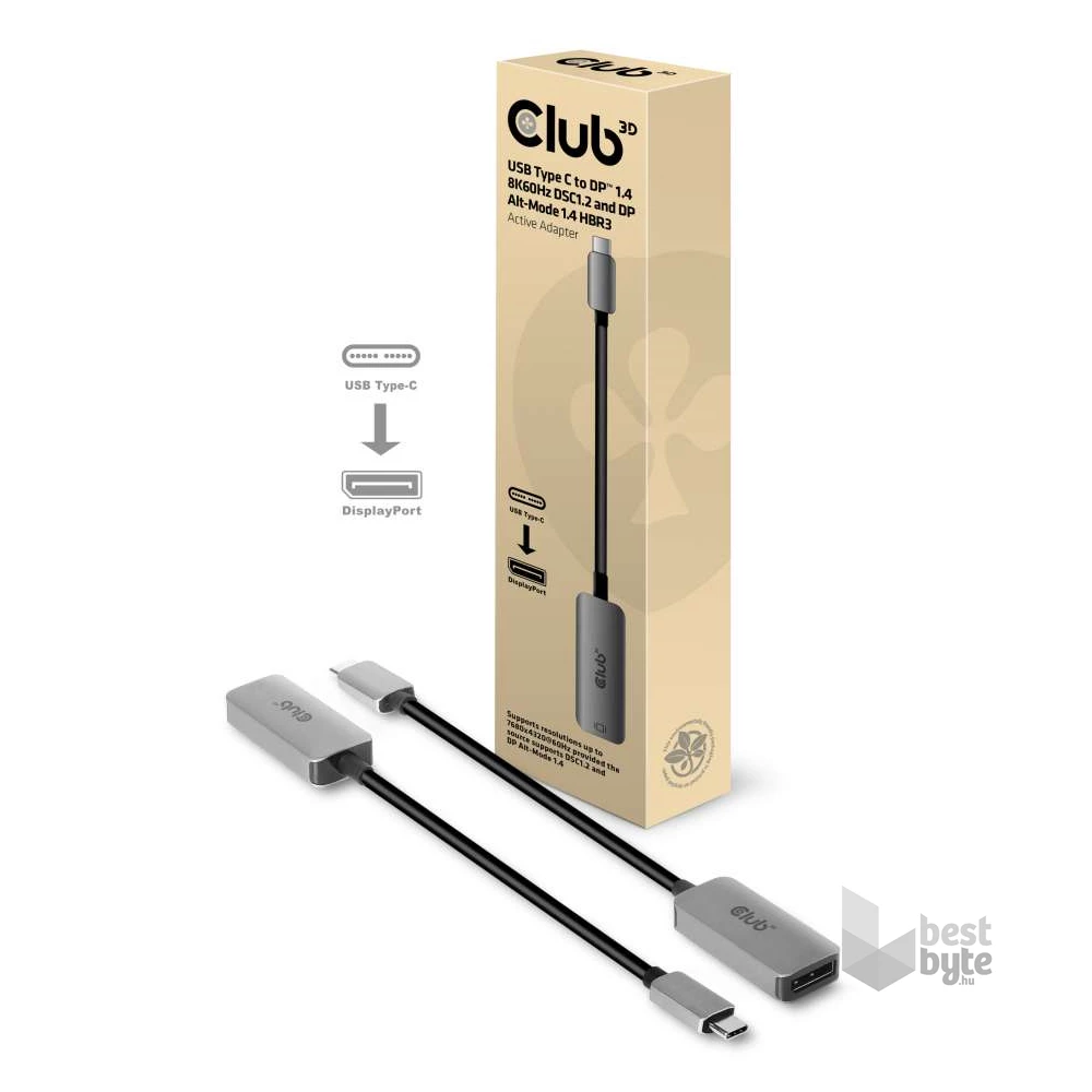 CLUB3D USB 3.1 Type C - DisplayPort 1.4 adapter