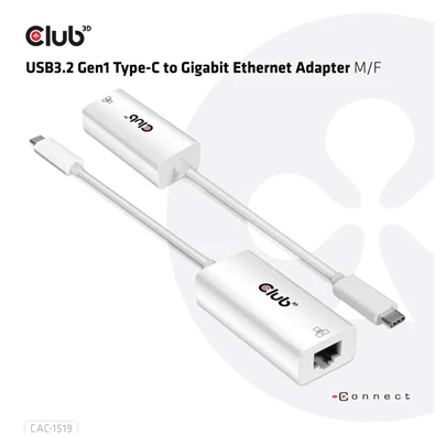 CLUB3D USB 3.2 Type C - Gigabit Ethernet adapter