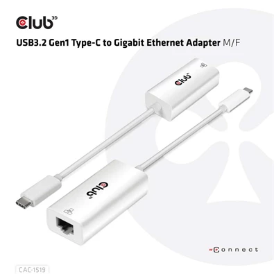 CLUB3D USB 3.2 Type C - Gigabit Ethernet adapter