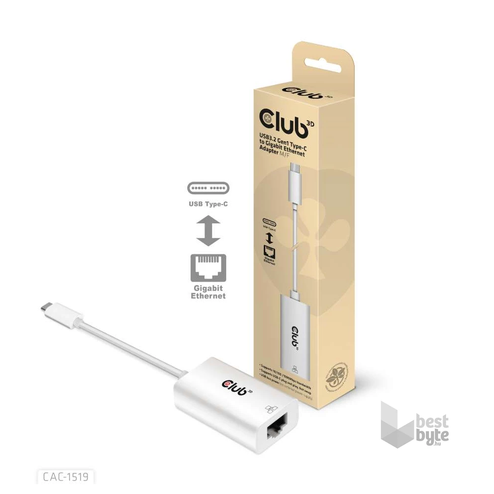 CLUB3D USB 3.2 Type C - Gigabit Ethernet adapter