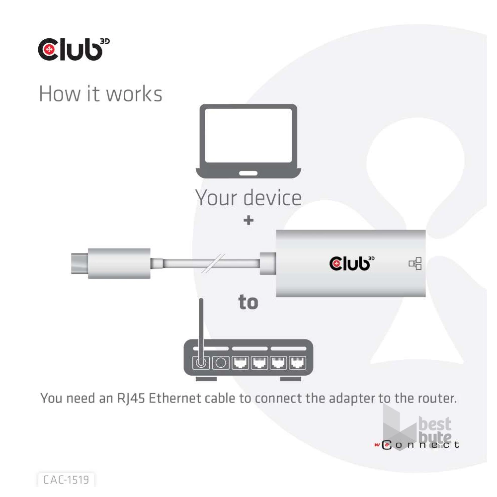 CLUB3D USB 3.2 Type C - Gigabit Ethernet adapter