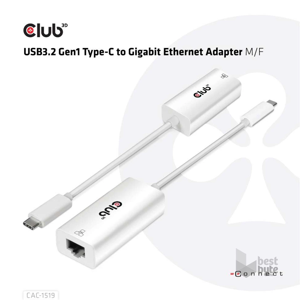 CLUB3D USB 3.2 Type C - Gigabit Ethernet adapter