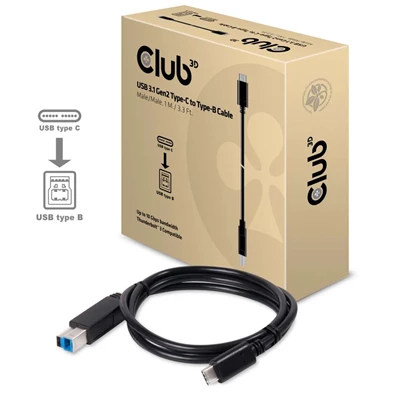 CLUB3D USB 3.1 Type C - USB 3.1 Type B 1m kábel