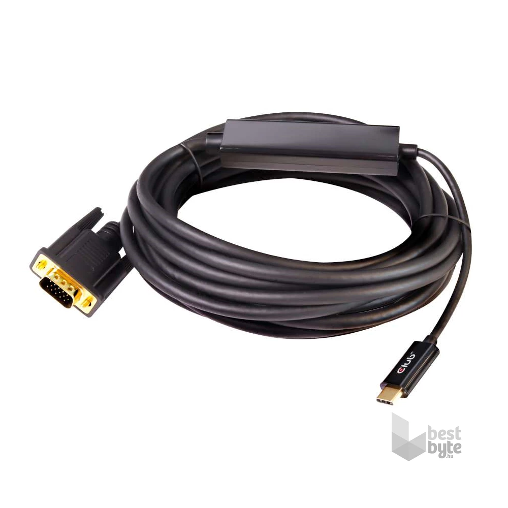 CLUB3D USB Type C - D-SUB Active 5m kábel