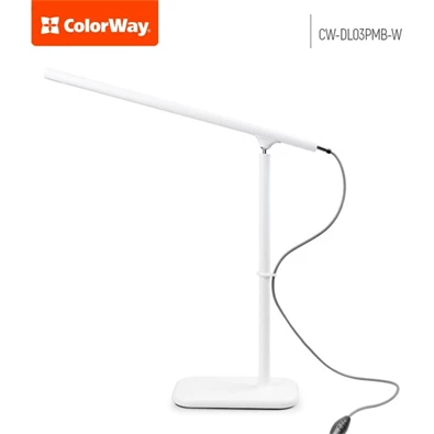 COLORWAY CW-DL03PMB-W beépített akkumulátor/forgatható/252 lm/fehér asztali LED lámpa