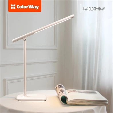 COLORWAY CW-DL03PMB-W beépített akkumulátor/forgatható/252 lm/fehér asztali LED lámpa