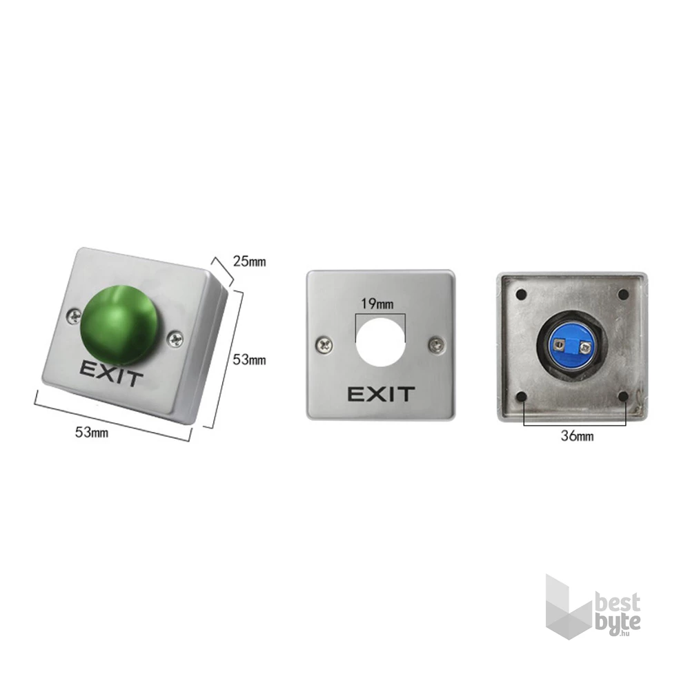 CONTROL CON-EXIT9 zöld falon kívüli nyomógomb