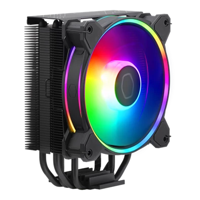 COOLER MASTER CPU hűtő HYPER 212 HALO BLACK ARGB, LGA1700 támogatással, fekete