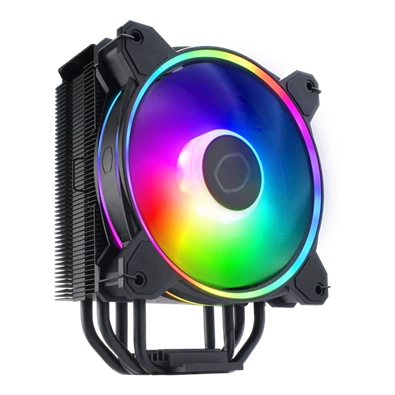 COOLER MASTER CPU hűtő HYPER 212 HALO BLACK ARGB, LGA1700 támogatással, fekete