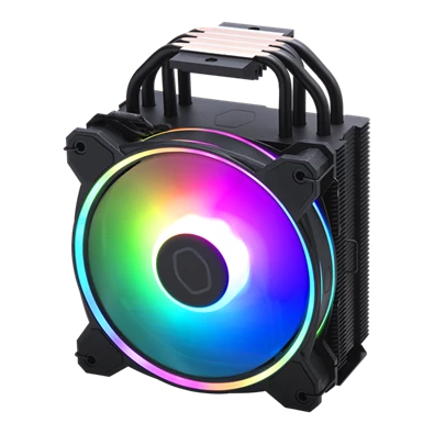 COOLER MASTER CPU hűtő HYPER 212 HALO BLACK ARGB, LGA1700 támogatással, fekete