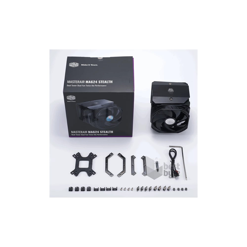 COOLER MASTER CPU hűtő MASTERAIR MA624 STEALTH, Univerzális, fekete