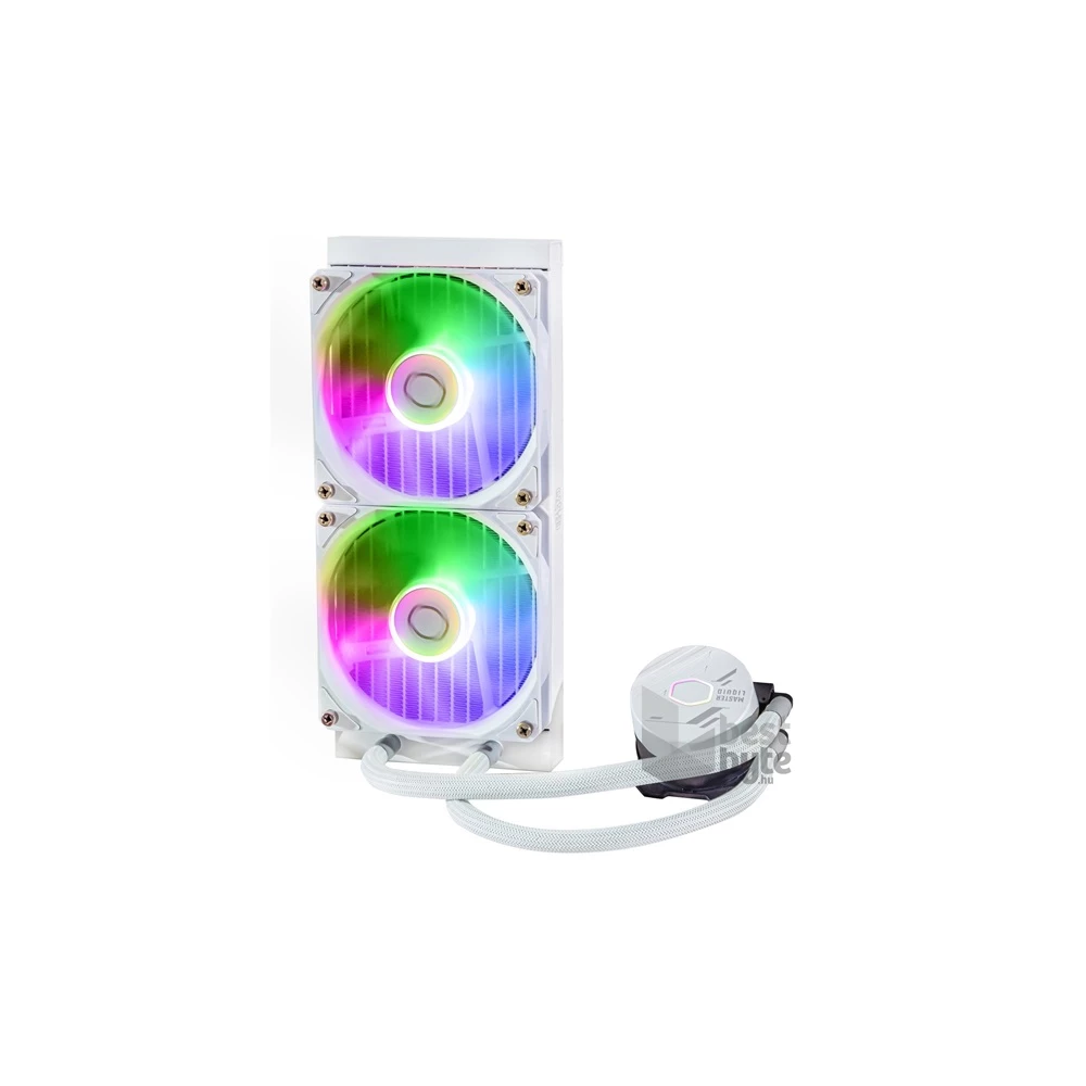 COOLER MASTER CPU hűtő MASTERLIQUID 240L CORE ARGB (vízhűtés), 2 Ventilátoros, LGA1700 támogatással, fehér