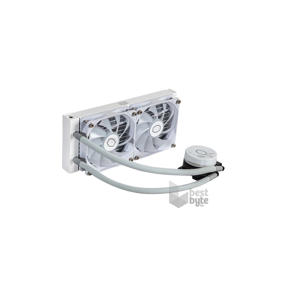 COOLER MASTER CPU hűtő MASTERLIQUID 240L CORE ARGB (vízhűtés), 2 Ventilátoros, LGA1700 támogatással, fehér
