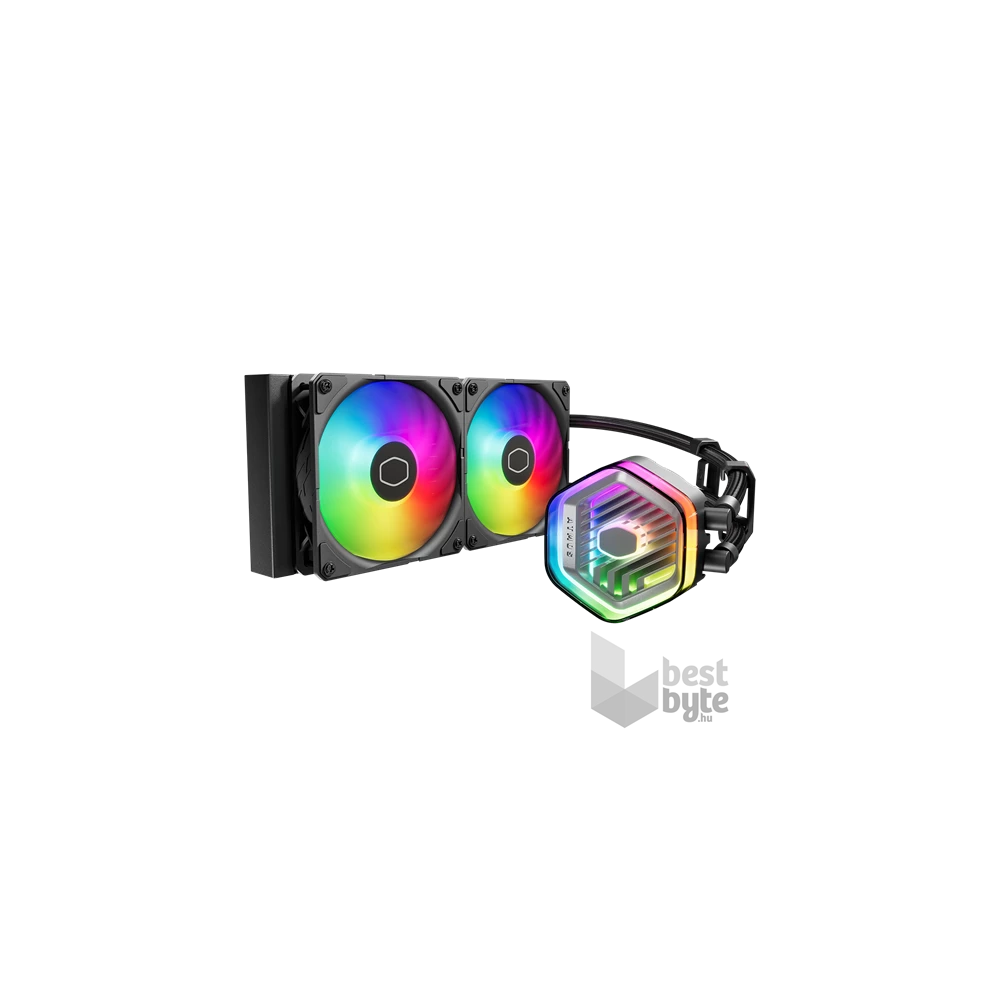 COOLER MASTER CPU hűtő MASTERLIQUID 240 ATMOS (vízhűtés), 2 Ventilátoros, ARGB Gen2, fekete
