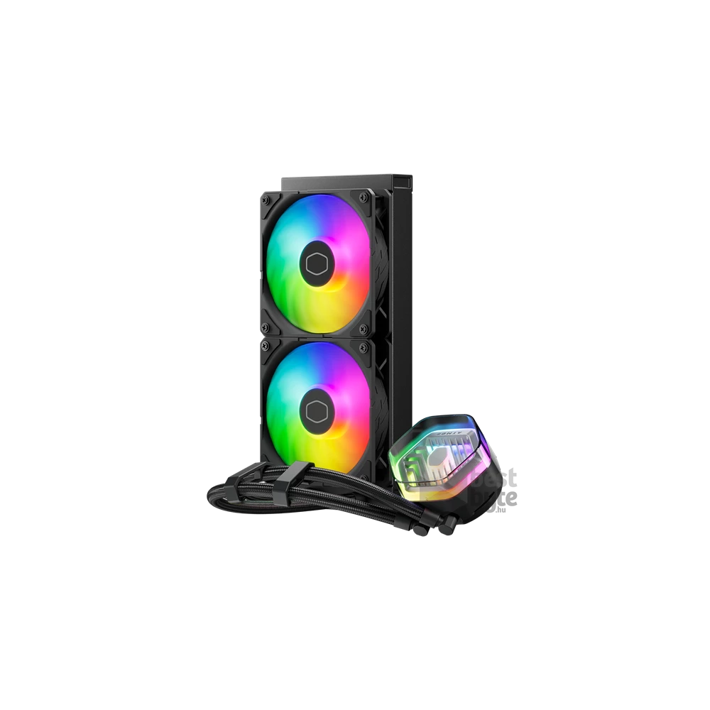 COOLER MASTER CPU hűtő MASTERLIQUID 240 ATMOS (vízhűtés), 2 Ventilátoros, ARGB Gen2, fekete