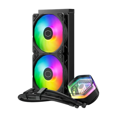 COOLER MASTER CPU hűtő MASTERLIQUID 240 ATMOS (vízhűtés), 2 Ventilátoros, ARGB Gen2, fekete