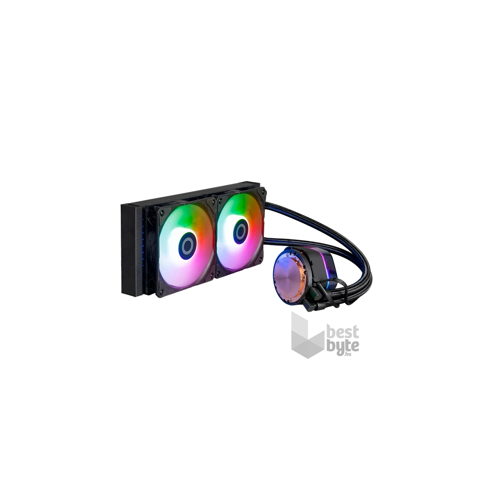 COOLER MASTER CPU hűtő MASTERLIQUID 240 ATMOS (vízhűtés), 2 Ventilátoros, ARGB Gen2, fekete