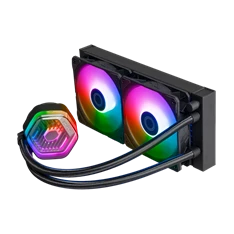 COOLER MASTER CPU hűtő MASTERLIQUID 240 ATMOS (vízhűtés), 2 Ventilátoros, ARGB Gen2, fekete