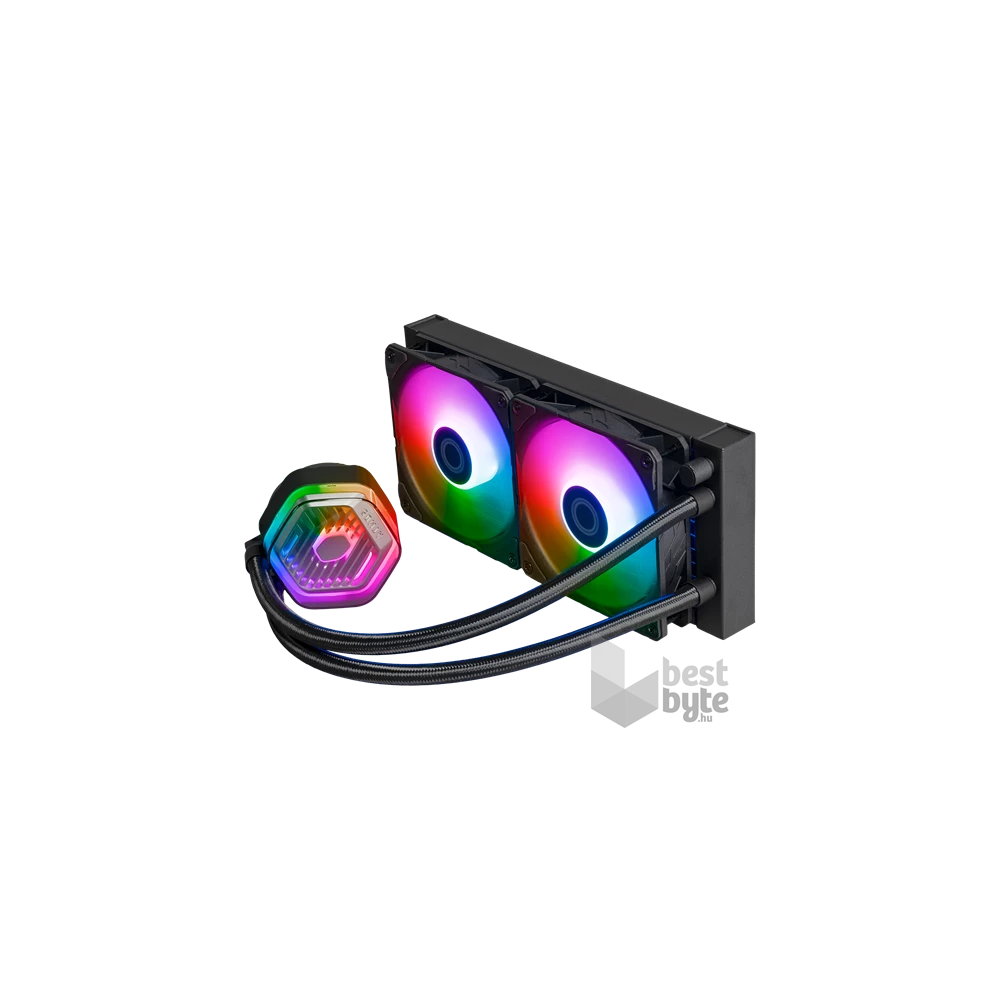 COOLER MASTER CPU hűtő MASTERLIQUID 240 ATMOS (vízhűtés), 2 Ventilátoros, ARGB Gen2, fekete