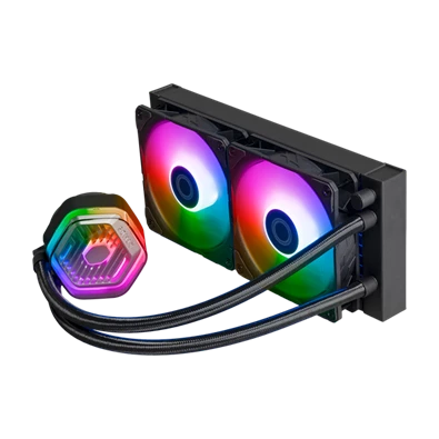 COOLER MASTER CPU hűtő MASTERLIQUID 240 ATMOS (vízhűtés), 2 Ventilátoros, ARGB Gen2, fekete