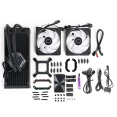 COOLER MASTER CPU hűtő MASTERLIQUID 240 ATMOS (vízhűtés), 2 Ventilátoros, ARGB Gen2, fekete